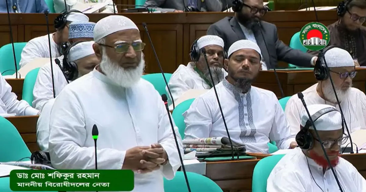 সংসদ তোষামোদের জায়গা নয়, ট্যাক্সের টাকায় যেন চরিত্র হনন না হয়: শফিকুর রহমান