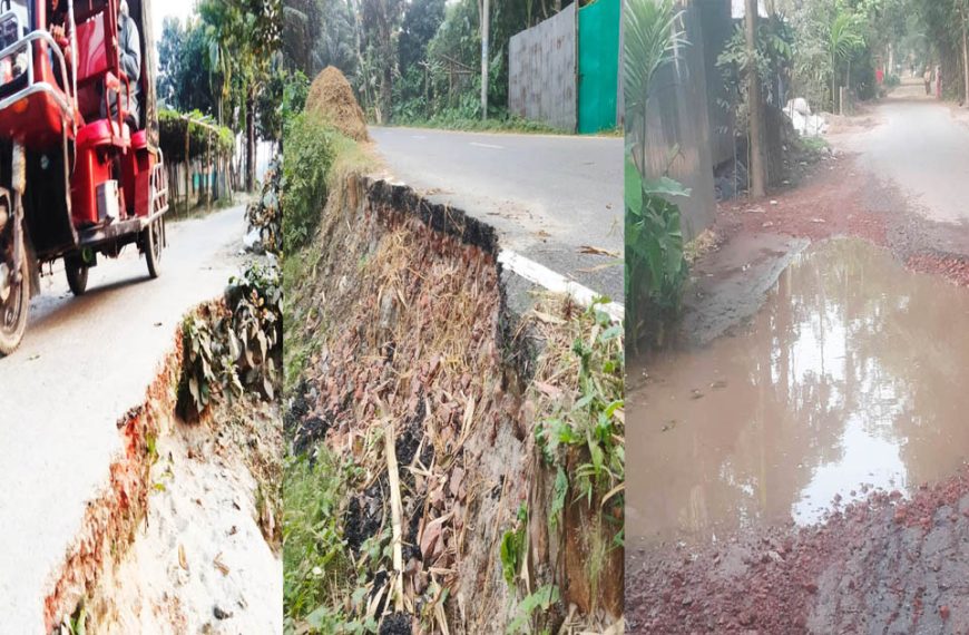কাউনিয়ার গুরুত্বপূর্ণ সড়কগুলো মরণফাঁদে পরিনত, দ্রুত সংস্কারের দাবি