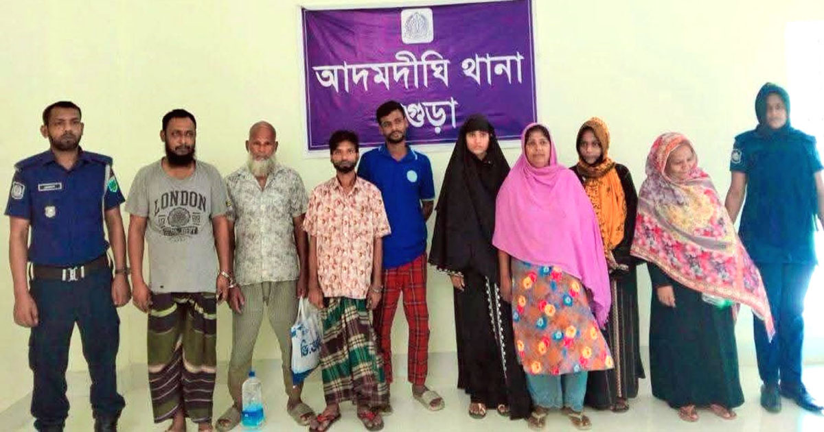 আদমদীঘি থানা পুলিশের বিশেষ অভিযানে নারী সহ গ্রেপ্তার-৮