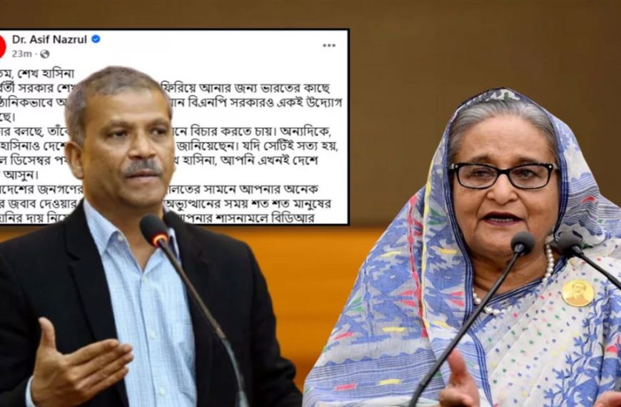 ডিসেম্বর পর্যন্ত অপেক্ষা কেন, এখনই দেশে ফিরে আসুন: শেখ হাসিনাকে আসিফ নজরুল