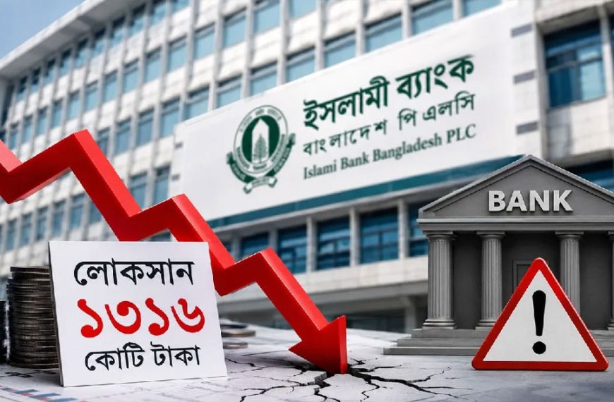 চলতি বছরের প্রথম ছয় মাসে ইসলামী ব্যাংকের ১৩১৬ কোটি টাকা লোকসান
