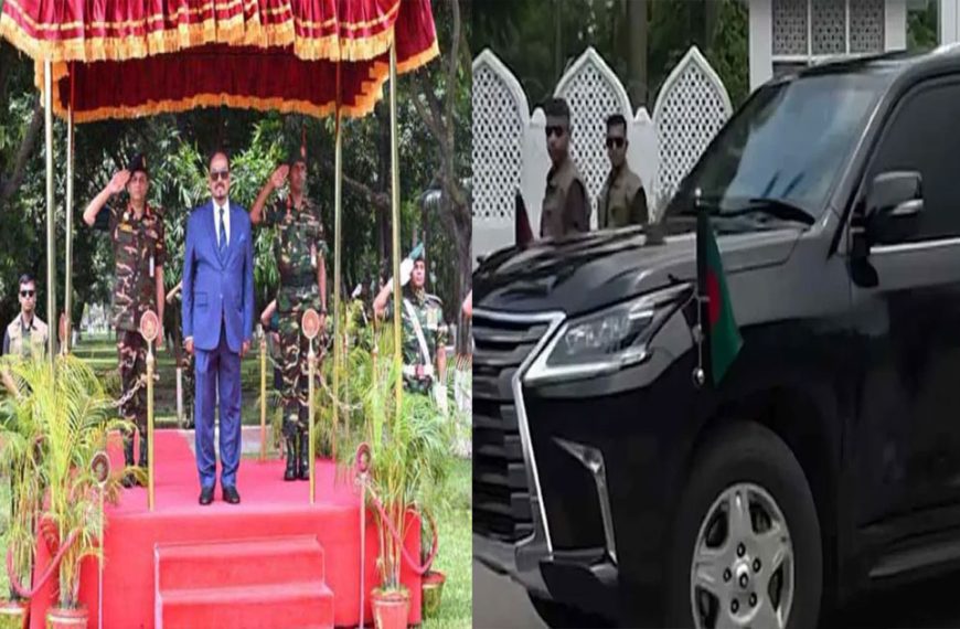 ভারপ্রাপ্ত রাষ্ট্রপতি হাফিজ উদ্দিন আহমদকে বঙ্গভবনে বিদায়ী সংবর্ধনা