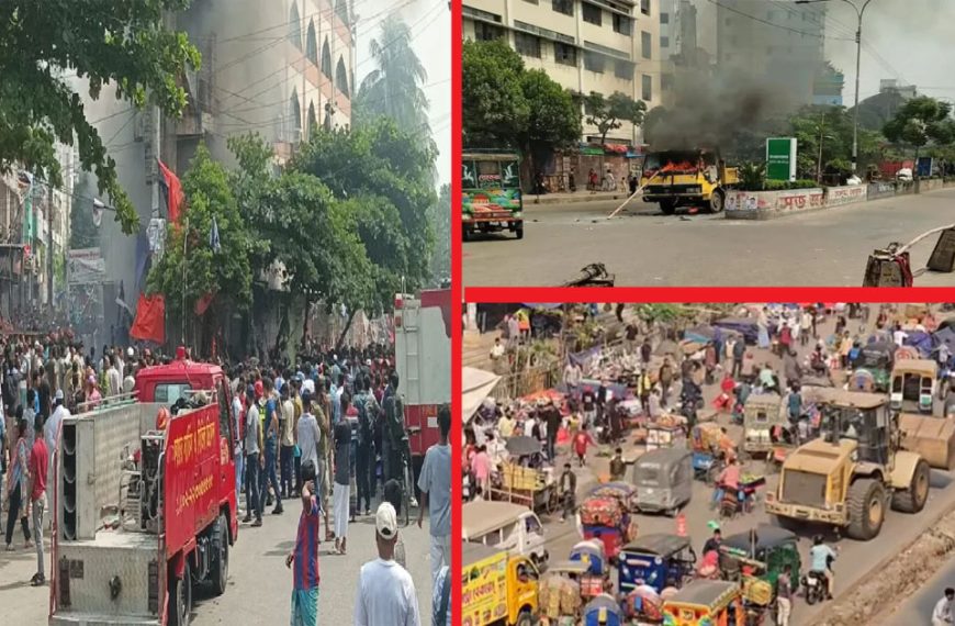 ফুটপাত উচ্ছেদ অভিযানে পুলিশ ও হকার সংঘর্ষে রণক্ষেত্র মিরপুর