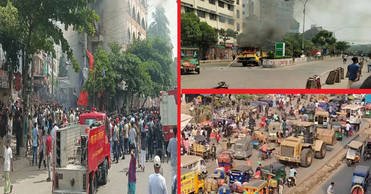 ফুটপাত উচ্ছেদ অভিযানে পুলিশ ও হকার সংঘর্ষে রণক্ষেত্র মিরপুর