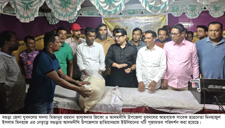 আদমদীঘিতে যুবদল নেতাদের দুর্গাপুজা মন্ডব পরিদর্শন
