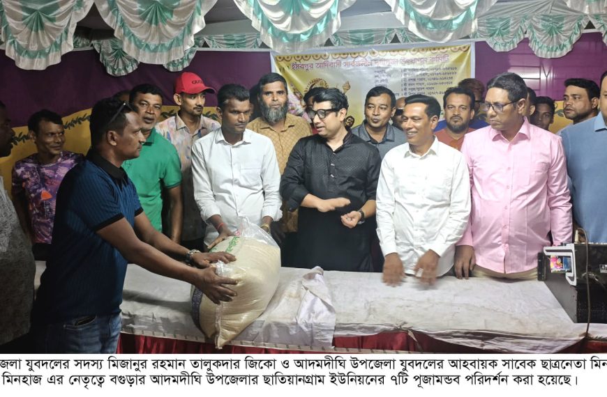 আদমদীঘিতে যুবদল নেতাদের দুর্গাপুজা মন্ডব পরিদর্শন