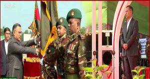 সেনাবাহিনীর ৭টি ইউনিটকে জাতীয় পতাকা প্রদান করলেন প্রধানমন্ত্রী